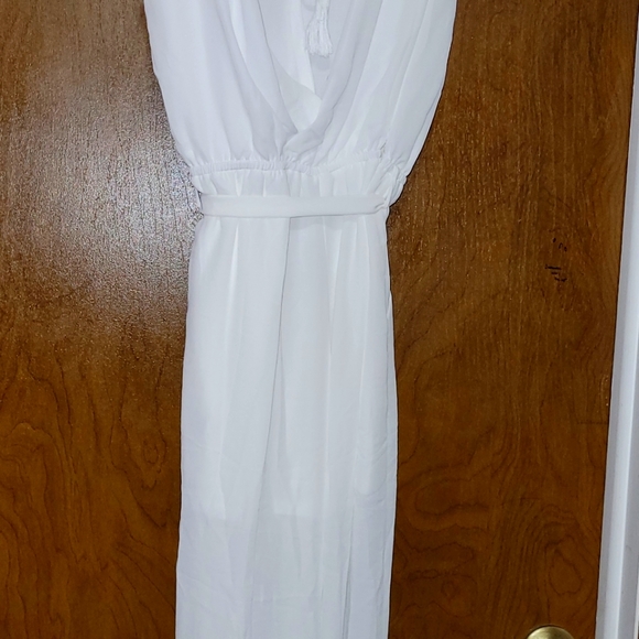 Shinestar Pants & Jumpsuits Shinestar Medium White Chiffon Jumpsuit